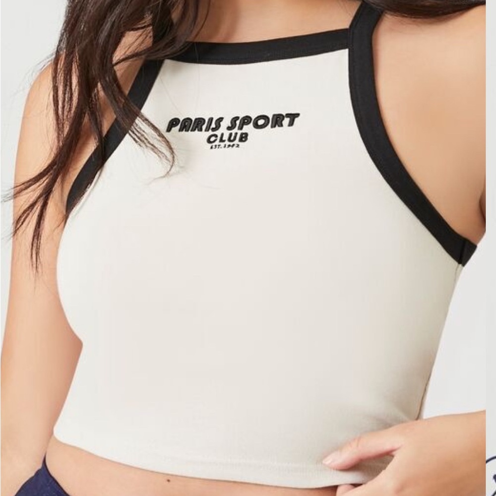 “Paris Sport Club” cropped cami, Size L